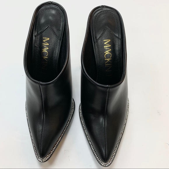 Black Rhinestone Trim mule heel - Picture 3 of 7